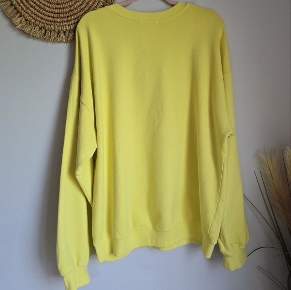 Daydreamer New Here Comes the Rolling Stones Crew Yellow Sweatshirt SZ Large - Picture 6 of 12